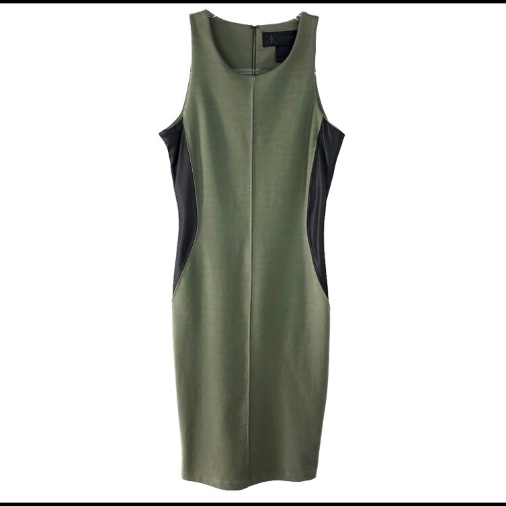 Kardashian Kollection Faux Leather Sided Dress